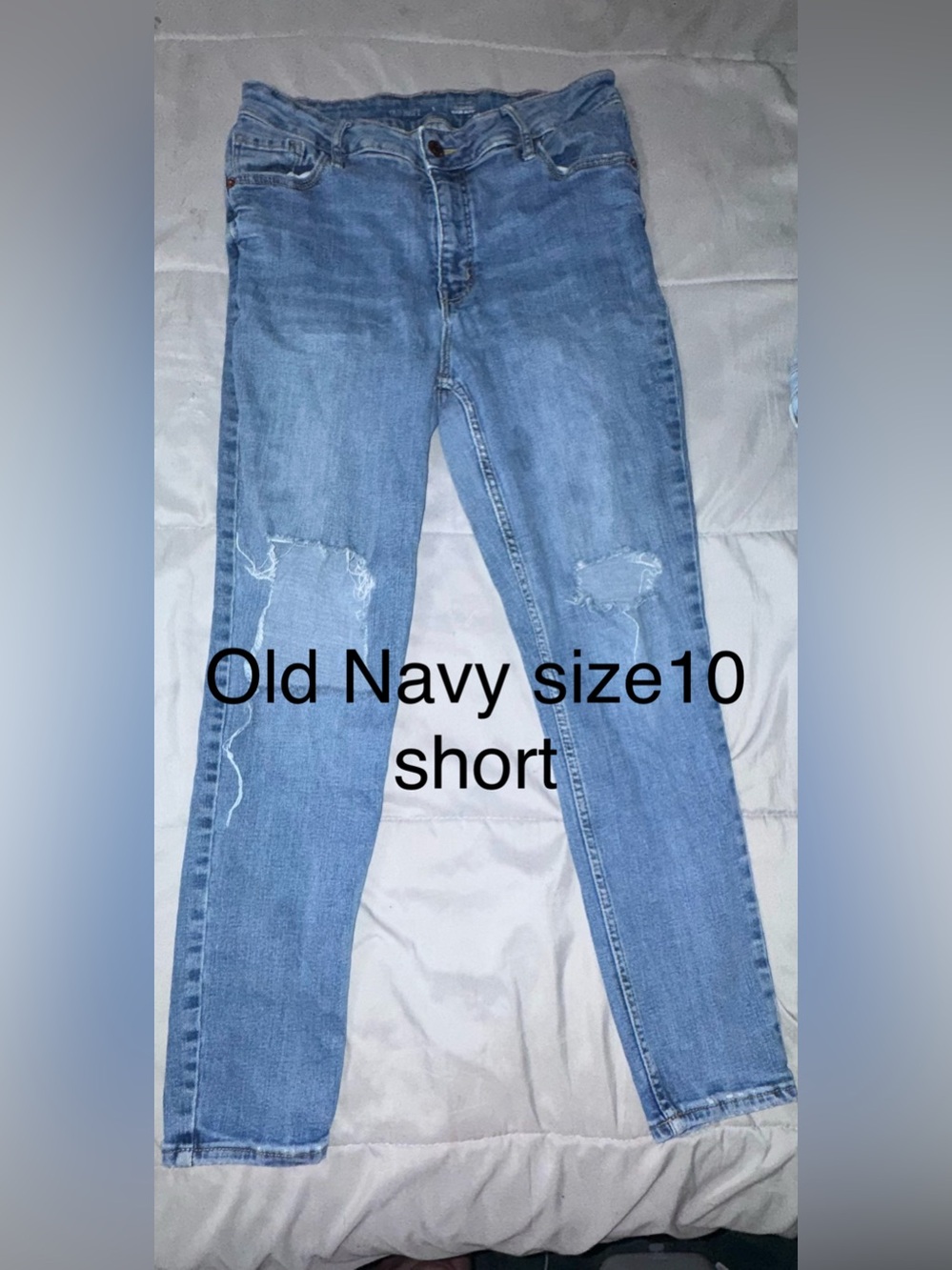 Old Navy Light Blue Skinny Jeans with Knee Distress